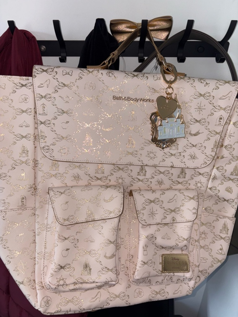 Disney Pale Pink Backpack Tote with Gold Accents - Picture 2 of 2